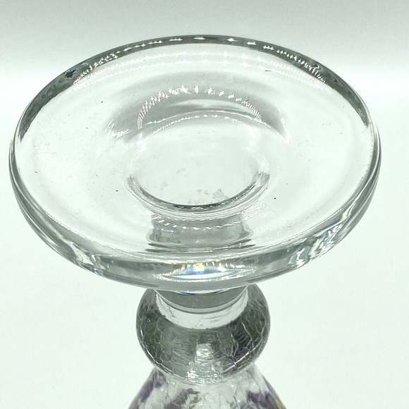 Vintage Fifth Avenue Crystal taper to 3" Candle Holder Romania Iris Flower 9" - Picture 6 of 10